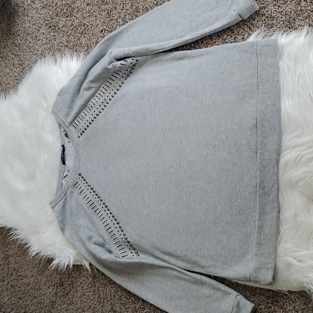 Gray silver studded sweatshirt!